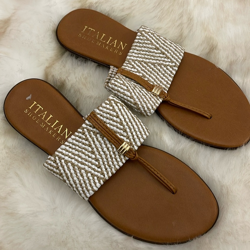 Italian Shoemakers Brown and Cream Sandals
